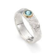 Silver ring with a yellow gold set AAA grade aquamarine  - £495 (other stones available, prices will vary)